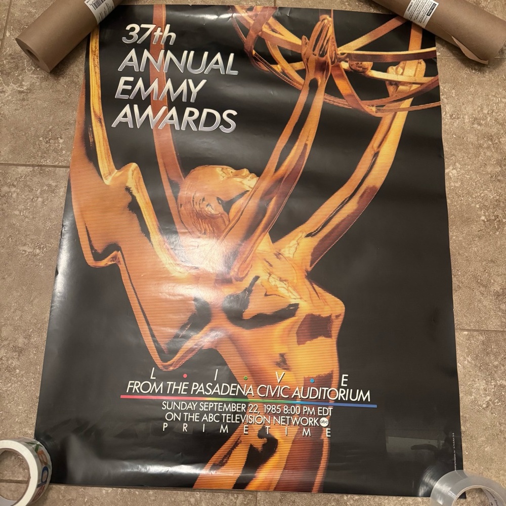 ABC Emmy Awards 37th Annual 1985‎ Official Poster 25.5x33.5 Rolled VG